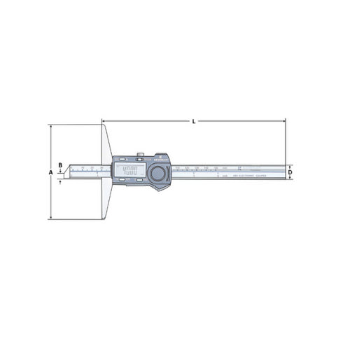 Depth Caliper Digital with Data Output Dimensions